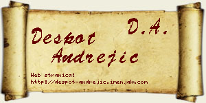 Despot Andrejić vizit kartica